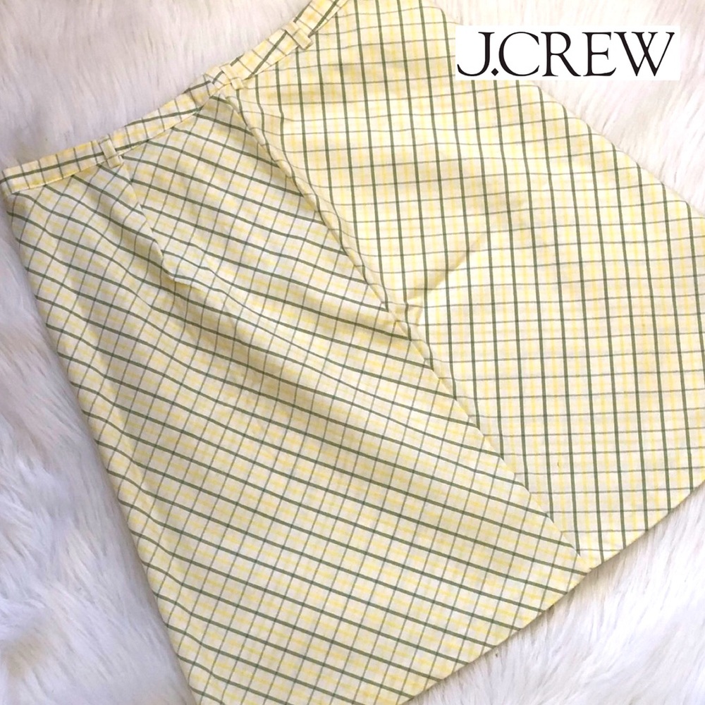J. Crew Yellow Green & White Striped Skirt